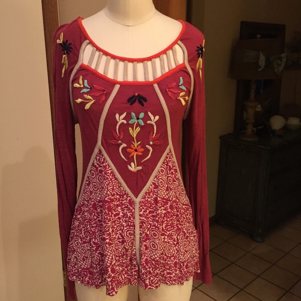 Women's Size M Rio Rao (Anthro) Floral Blouse